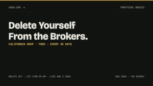 CA2A Docket card: Delete Yourself From the Brokers — California DROP