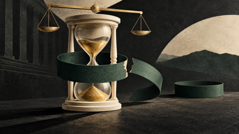 AI-generated editorial illustration accompanying DOJ Sues Minnesota Over 30–60 Day Gun-Waiting Period; Federal Court Strikes It