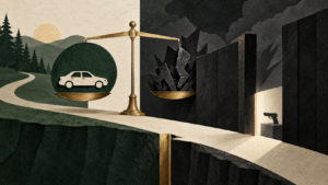AI-generated editorial illustration accompanying Third Circuit: a nonviolent DUI conviction alone isn't enough to disarm under federal law